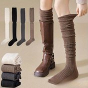 Resim 4 Çift Kadın Diz Üstü Çoraplar - Yüksek Esneklik İnce Uzun Katmanlı Düz Renkli Polyester Çoraplar, Her Mevsim İçin Makinede Yıkanabilir Dış Mekan ve Günlük Kıyafetler için Çok Yönlü Çorap Stilleri, Yüksek Esneklik Malzeme 