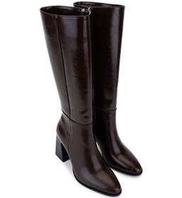 Resim Tamer Tanca Kadın Suni Deri Kahverengi Topuklu Çizme 891 1500 Bn Czm Sk25-26 A.kahve Dr Kahverengi 