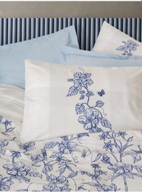 Resim Cotton Box Çift Kişilik Nevresim Takımı Linora Mavi Görsel 