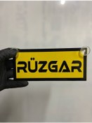 Resim Sarı Renk Üzeri Siyah Renk Rüzgar Yazılı Vantuzlu Cam Süsü 