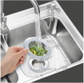 Resim Paslanmaz Metal Lavabo Süzgeci, Pratik ve Dayanıklı Temizlik Aksesuarı 