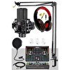 Resim Midex MX-2020 Titanium Set Efektli Ses Kartı Mikrofon Kulaklık Stand Kayıt Canlı Yayın (PC ve Telefon) 
