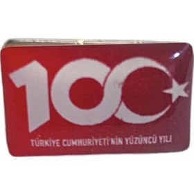 Resim Herşey Nota 100. Yıl Rozeti Kırmızı Metal Yaka Rozeti 12 Adet kırmızı 