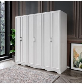 Resim Free 6 Kapaklı 2 Çekmeceli Country Modüler Gardırop 