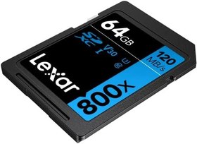 Resim Lexar® 64GB Professional 800x SDXC™ UHS-I cards, up to 120MB/s read 45MB/s write C10 V30 U3 