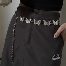Resim Avrupa ve Amerikan tarzı kelebek desenli gümüş bel kemer aksesuarı, Kore versiyonu JK üniforma aksesuarı, trendy çok yönlü ins tarz 