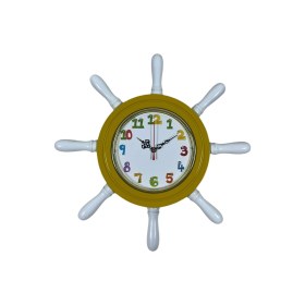 Resim Akıllı Durak Sarı Çocuk Odası Kamelalı Dümen Duvar Saati 