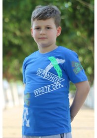 Resim Panios Kids 3lü, Collection, Baskılı, Beyaz-siyah-gri Erkek Çocuk T-shirt Mavi Beyaz İndigo 