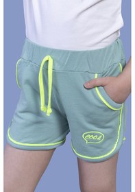 Resim Toontoy Kids Toontoy Kız Çocuk Beli Lastikli İki Yanı Cepli Nakışlı Şort Yeşil 