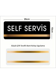 Resim zafrakreklam SELF SERVİS Ofis Departman Kapı İsimliği, Yönlendirme levhası 26X10Cm SİYAH&BRONZ 