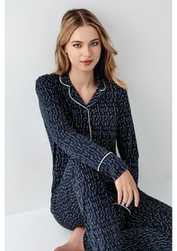 Resim Arnetta Kadın Lacivert Gömlek Pijama Ar3430-s-v1 Lacivert 