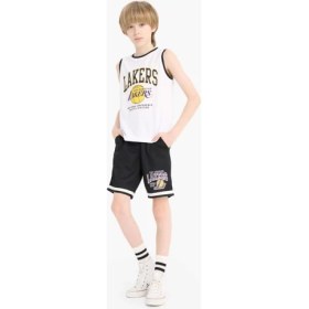 Resim DeFacto NBA Los Angeles Lakers Bisiklet Yaka Atlet Erkek Çocuk E4845A825HS 
