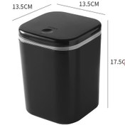 Resim Skycity Ofis Masa Çöp Kutusu Siyah Kapaklı Pp Malzeme Dormitora Odalar İçin Küçük Çöp Saklama Kabı 1 Adet 