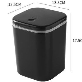 Resim Hombey Ofis Ve Dormada Kullanıma Uygun Siyah Pp Malzeme Kapaklı Masüstü Çöp Kutusu - 1 Adet 