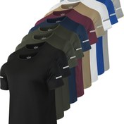 Resim 10 Adet Erkekler İçin Yansıtıcı Hızlı Kuruyan Nefes Alabilen Polyester Tişört - Rahat Kesim Yuvarlak Yakalı Kısa Kollu Koşu, Bisiklet, Spor Salonu ve Günlük Giyim için 10 Renk Seçeneği, Nem Çekici Kumaş, Konforlu Fit, Sportif Stil, Hafif Üst, Aktif Erkekler için Antrenman Tişörtü 