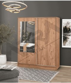 Resim Azra Yatak Yağmur Sürgülü Askılıklı Raflı Atlantik Çam Gardırop - 180 Cm 