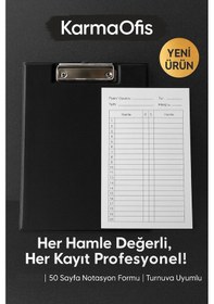 Resim Satranç Notasyonlu Sekreterlik Seti 17x24 Cm 50 Sayfa Hamle Kayıt Formu Siyah 