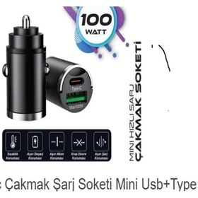 Resim ARSVİSİON AUTO ACCESSORIES Type-c Usb Araç Çakmaklık 36w Pd Hızlı Şarj Soketi Araba Usb-c Şarz Iphone Samsung Xiaomi Uyumlu 