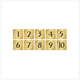 Resim Metal Kapı Masa Dolap Numarası Levha 10x10cm Altın Renk 10 Adet 1 10 