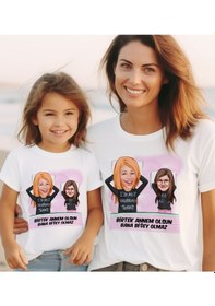 Resim Bk Gift 2li Kişiye Özel Anne-kız Karikatürlü Kombin Tişört Seti-1, Anneye Hediye, Anneler Günü Hediyeleri Kobitmeyencom30565 Bk Gift 
