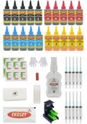 Resim ekoset Hp 650 Hp 651 Hp 652 Uyumlu Kartuş Dolum Seti 4x500ml Renkli Ve Siyah 