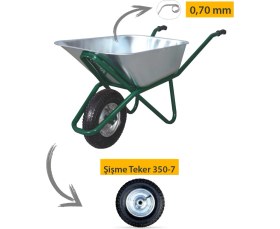 Resim Kanat Pro Galvanizli Şişme 350-7 Ebat Teker Demonte El Arabası 0.70 mm Sac 