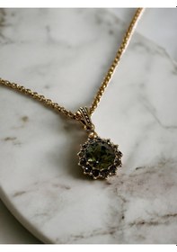Resim Black Diamond Kristal Taşlı Güneş Figür Kolye Gri 