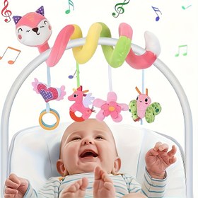 Resim 0-6 Aylık Bebekler İçin Peluş Asılı Çıngıraklı Duyusal Oyuncak Mobil Beşik, Spiral Araba Bebek Oyuncağı - Erkek ve Kız Çocuklar İçin İdeal Hediye (Renk Rastgele), Yenidoğan Ayıcık Araç Koltuğu Oyuncakları, 6 Aylık Çocuk Araç Oyuncakları 