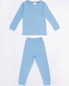 Resim BeeTeekids Mavi Basics %100 Pamuk Blue Unisex Çocuk Pijama Takımı 