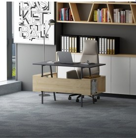 Resim Ironi Çalışma Masası Antrasit Meşe 