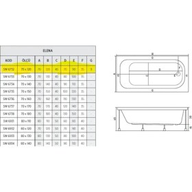 Resim Shower Düz Mini Küvet (Oturmasız) 70*120 
