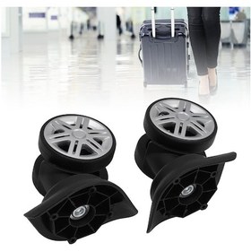 Resim Skycity Abs Malzeme 360 Derece Dönen Sessiz Çekirdekli Valiz Tekerlekleri, Kolay Kurulum, Evrensel Uyumlu, 1 Çift 5.9cm Çap 