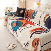 Resim 1 adet Modern Grafiti Baskılı Kanepe Kılıfı - Püsküllü Şık Kanepa Koruyucu, Mavi, Kırmızı, Turuncu ve Daha Fazlası Renkli Canlı Soyut Tasarım, Polyester Kumaş, Tek Kişilikten Dört Kişiliğe Uygun Kanepler için Mükemmel, Oturma Odası veya Yatak Odası Dekoru için Mükemmel, Oturma Odası Dekoru | Grafiti Baskı Tasarımı | Özel Uyumlu Kapak, Kanepe Kılıfları 
