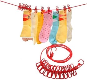 Resim Taşınabilir Pratik Mandallı Çamaşır İpi 