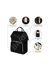 Resim Çok Amaçlı Anne Bebek Bakım Sırt Çantası Klasik Siyah Karışık Renk 