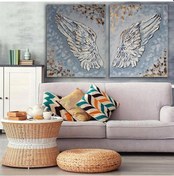 Resim Beyaz Kanatlar Kanvas Tablo 2 Parça Set 