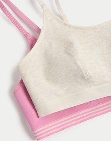 Resim 2'li Pamuklu Crop Top Ilk Sütyenim - Pembe / 4 