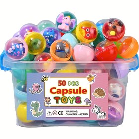 Resim 50 Adet Canlı Mini Bebekler Şeffaf Kapsüllerde - Şekerleme Makineleri, Parti Hediyeleri & Sürpriz Ödüller İçin İdeal | Güvenli, Toksik Olmayan Plastik | Doğum Günleri, Cadılar Bayramı, Noel, Paskalya & Daha Fazlası İçin Mükemmel, Gençlerin Etkinlik Aksesuarları|Renkli Kapsül Oyuncaklar|Güvenli Plastik Oyuncaklar 