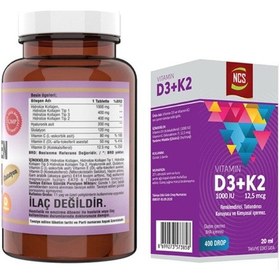 Resim Kollajen Tip 1-2-3 Vitamin C & E 90 Tab & Vitamin D3 + K2 Damla 20 Ml 