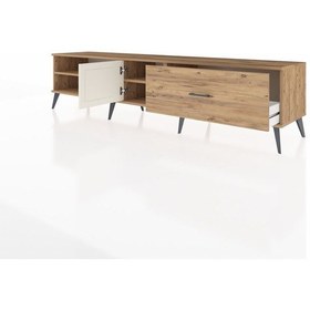 Resim Hyperion Tv Ünitesi 2 Raflı Tek Çekmeceli Tek Kapaklı 220x44x51 Çam-aytaşı/çam Aytası/atlas Çam - Atlas Çam 