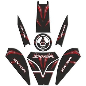 Resim Zx10R Siyah Kırmızı Tank Pad Set 