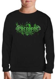 Resim Minecraft - Creepers Siyah Çocuk Sweatshirt 