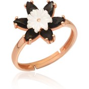 Resim LOTUS JW Sedefli Lotus Çiçeği Yüzük - 925 Ayar Gümüş Yüzük 