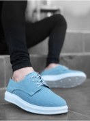 Resim BPM Ba0003 Bağcıklı Klasik Spor Keten Turkuaz Yüksek Taban Casual Erkek Ayakkabı 