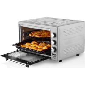 Resim Delixa Akel AF280L Lambalı, Termostatlı, Saatli 32 Litre Fırın (Gri) 