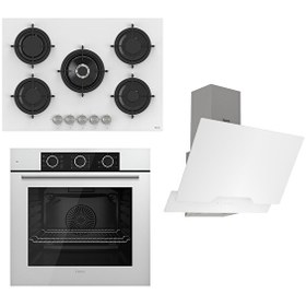 Resim Flowart Basic Serisi Beyaz Ankastre Set (RS036 - XE62CB - D064) 