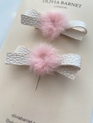 Resim White Pom Hair Clips 
