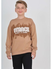 Resim Toontoy Kids Toontoy Erkek Çocuk Stance Baskılı Sweatshirt Kahve 
