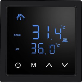 Resim Monyee Siyah Duvar Tipi Akıllı Panelli Isıtıcı Kontrol Cihazı - Zemin Isısı Ve Oda Sıcaklığı Regülatörü Mh-1828 