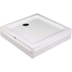 Resim Kare Panelli Duş Teknesi | Sanacryl - 70x70 / Beyaz / Düz 